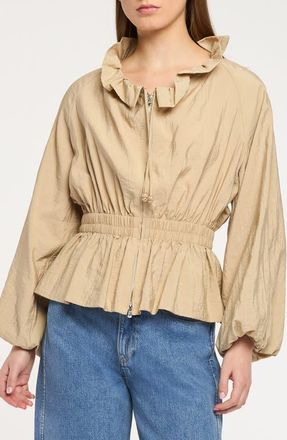 Cinq &agrave; Sept Deana Woven Jacket in Khaki at Nordstrom, Size Xx-Small