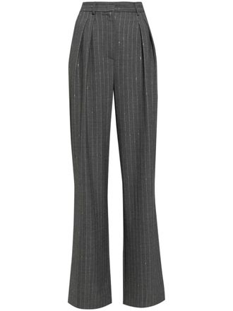 Simona Corsellini pinstriped wide trousers - Grey