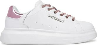 Just Cavalli Gouden spiegeleffect sneakers Ursa - Dames - Sneakers - Wit - 41 EU - Leer - Schoenen
