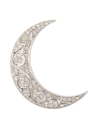 Susan Caplan Vintage 1980s Attwood & Sawyer crystal-embellished brooch - Silver