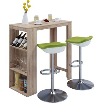 VCM Tavolo da bar Tresen Tavolo in piedi Tavolo alto a. 110 x l. 110 x p. 50 cm Tavolo da bar - Oktola (Sonoma Rovere)