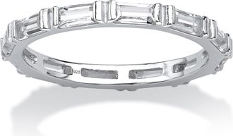 Palm Beach Jewelry Birthstone.925 Sterling Silver Eternity Band