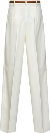 Max Mara Womens Trousers Mstadunco Ivory White Cotton