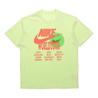 Nike Sportswear Sports Printing Pattern Short Sleeve Fluorescent Green DA0938-383