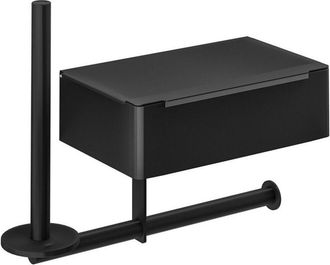 OEM Porte-papier Toilette - Acier Inoxydable 304 - Distributeur Lingettes Int&eacute;gr&eacute; - Noir Mat - Pour Salle De Bain Toilettes - 1 Pi&egrave;ce