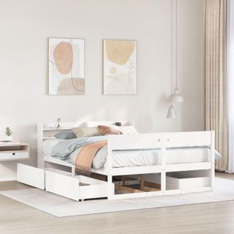 vidaXL Vidaxl - Estructura De Cama Sin Colch&oacute;n Madera De Pino Blanca 120x200 Cm