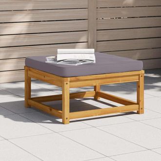 vidaXL Taburete De Jard&iacute;n Con Cojines Madera Maciza De Acacia Vidaxl