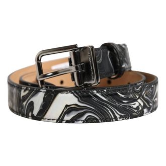 Dolce & Gabbana Belts, male, Black, Size: ONE SIZE Calf Leather Metal Buckle Belt
