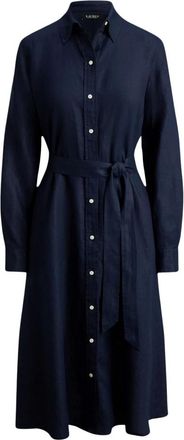 Ralph Lauren Overhemdjurk 200P13686002 - Dames - Jurken - Blauw - Maat: 2XS Linnen