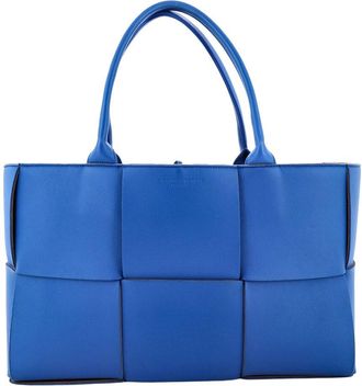 Bottega Veneta Blue Intrecciato Leather Arco Tote Medium (Authentic Pre-Loved)
