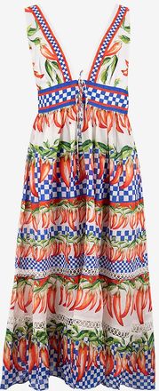 Farm Rio &Auml;rmelloses Baumwoll-Midikleid Picnic Peppers Ainika