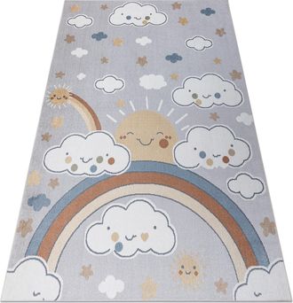 RugsX Rugsx - Alfombra Bono 8437 Nubes, Cielo, Gris Claro / Crema Grey 200x290 Cm