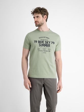 Lerros T-Shirt LERROS Herren T-Shirt mit Brustprint, Herren, Gr. S, grau (tinted grau), 100% Baumwolle, Rundhals, Shirts T-Shirt