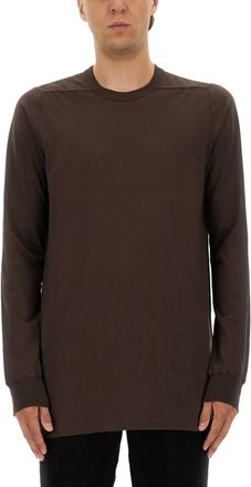 Rick Owens Brown Solid Crew Neck T-Shirt