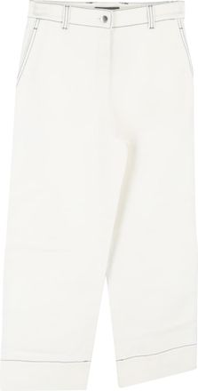 Loro Piana broek met contrasterende stiksels in wit katoen