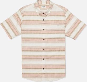 Hurley Lido Shirt Mens Bone Stripe Stretch Short Sleeve Button Up DSGL12