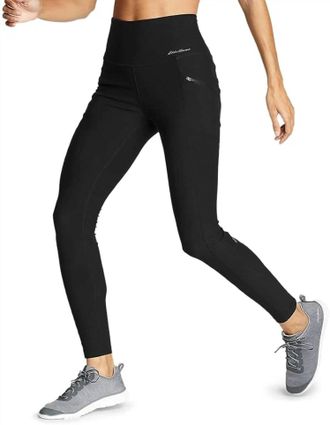 Eddie Bauer High Compression Upf 50+ Trail Tight Leggings In Black