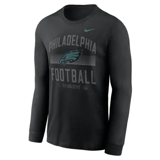 Nike Philadelphia Eagles Essential Nike Mens Dri-FIT NFL Long-Sleeve T-Shirt in Black | NKAC00A86-CWK