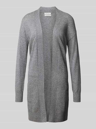 Christian Berg Strickmantel aus Kaschmir mit aufgesetzten Taschen in Graphit Melange, Größe XS