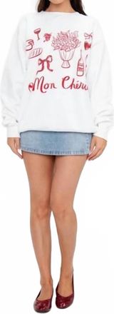 Show me your Mumu Mon Cherie Stanley Sweatshirt In White