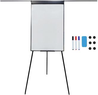 Relaxdays Pizarra Blanca Relaxdays, Magn&eacute;tica, Regulable, Tr&iacute;pode, Soporte Para Marcadores, Aluminio, Hb: 100 X 70 Cm, Negra