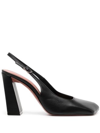 Amina Muaddi Pumps Charlotte con cinturino posteriore 95mm - Nero