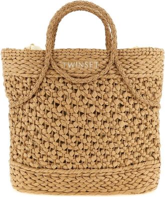 Twinset Shoppingtas - Dames - Shoppers - Beige - ONE Size - Katoen - Tassen