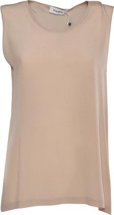 KANGRA Canotta in Crepe di Seta - Dames - Tops zonder mouwen - Beige - M - Tops