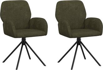 vidaXL Sillas De Comedor Giratorias 2 Uds. Cuero De Suede Sint&eacute;tico Vidaxl