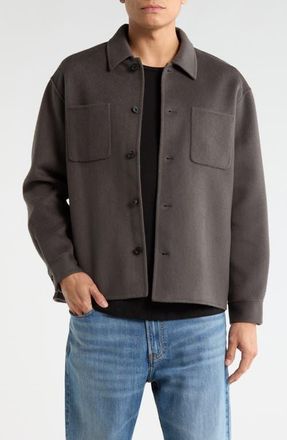 Frame Denim Double Face Wool Shirt Jacket in Grey at Nordstrom, Size Xx-Large