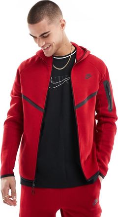 Nike Tech Fleece full zip hoodie in red