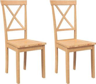 vidaXL Sedie Da Pranzo 2 Pz In Legno Massello Di Hevea - Vidaxl