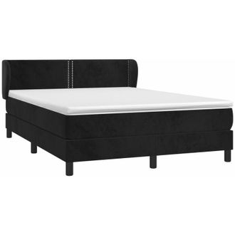 vidaXL Cama Box Spring Con Colch&oacute;n Terciopelo Negro 140x200 Cm Vidaxl