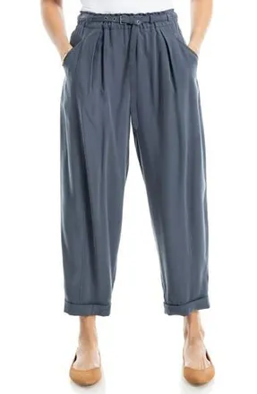Max Studio Brushed Twill Belted Cuffed Barrel Leg Pants in Dusk Blue at Nordstrom Rack, Size X-Large