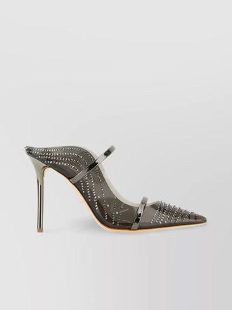 Malone Souliers leather mules adorned with rhinestones and transparent panels