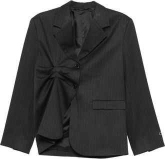 Avavav Gekreukte Pinstripe Blazer - Dames - Blazers - Zwart - L - Polyester - Jassen