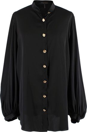 Escada Black Silk Oversize Shirt Size S