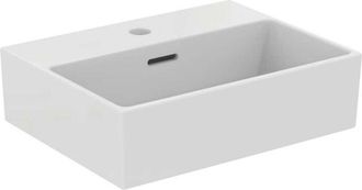Ideal Lavabo Extra 450x350x150mm, Lijado Blanco 1 Orificio Para Grifer&iacute;a, Con Rebosadero Standard