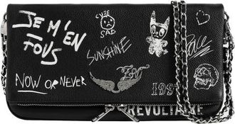 Zadig&Voltaire Rock Arty Tag Leather Clutch in Black at Nordstrom