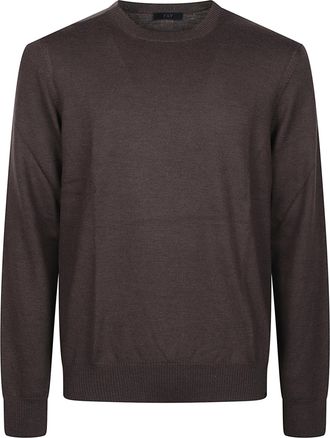Fay Fine-Knit Crewneck Virgin Wool Sweatshirt