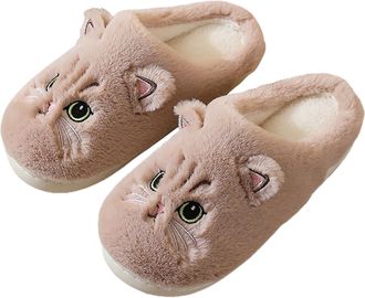 Generic Cozy Winter Home Slippers For Women Featuring Adorable Cat Cartoon Design Ideal Fall And Cold Seasons Mens Fluffy Slip Men Black Ladies