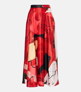 Roksanda Ilincic Ameera printed satin maxi skirt