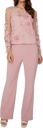 Frank Lyman Design Floral Embroidered Pullover Top In Blush