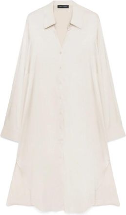 Fiorella Rubino Shirt Kleedjes - Dames - Shirt Kleedjes - Beige - 2XL - Satijn - Kleedjes