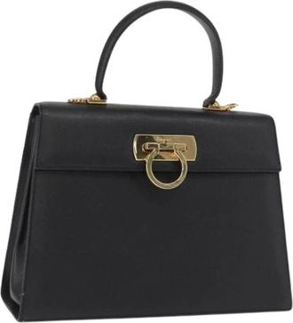 Ferragamo Pre-owned Handbags, female, Black, Size: ONE SIZE Pre-owned Leather Handbag