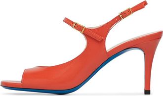 Loriblu D?collet? in glanzend rood leer cayenne - Dames - Sandalen met hakken - Rood - 35 EU - Leer - Schoenen