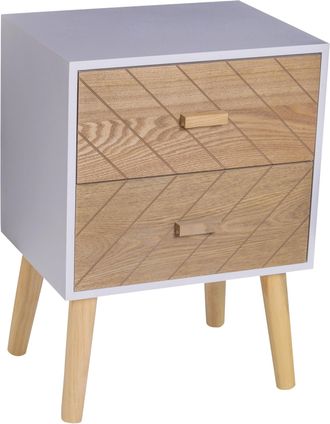TJ Hughes Nordic Style 2 Drawers Side Cabinet,55.5H cm - TJ Hughes Natural