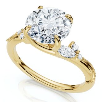 Pompeii3 Certified 2.10Ct Camellia Diamond Engagement Ring 14k Gold or Platinum Lab Grown