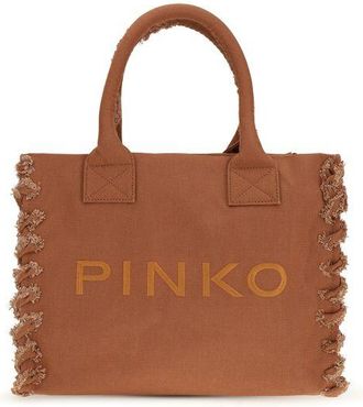 Pinko Bruine Katoenen Schoudertas