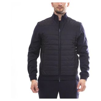 Fay Quilted Zip Up Sweatshirt - male - Fay - Winter Jackets - Blue - M - Jackets